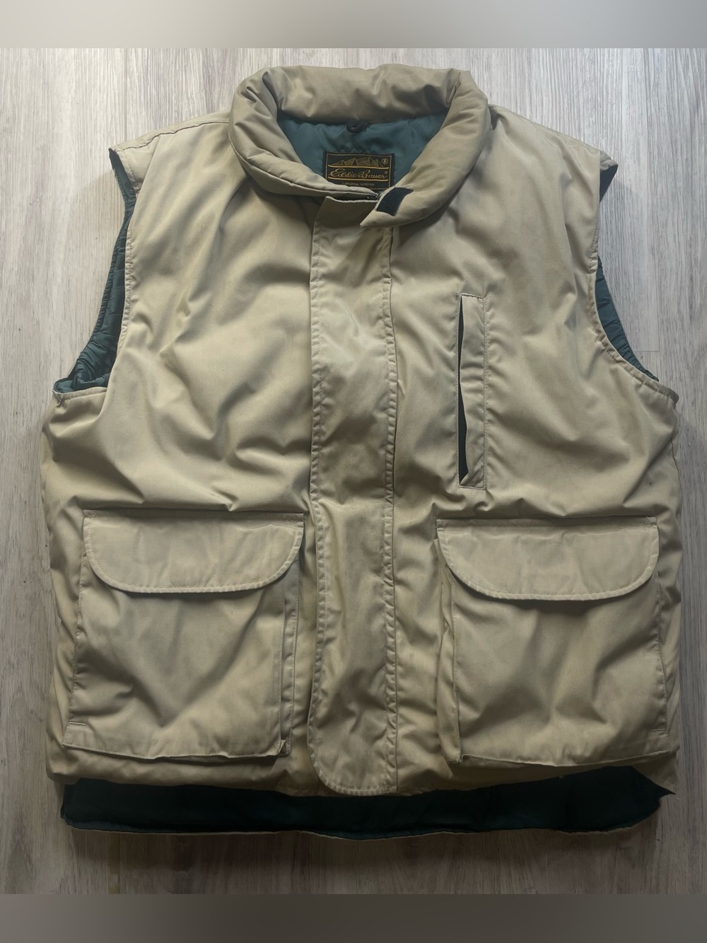 Eddie Bauer Men's Tan Quilted Outdoor Vest